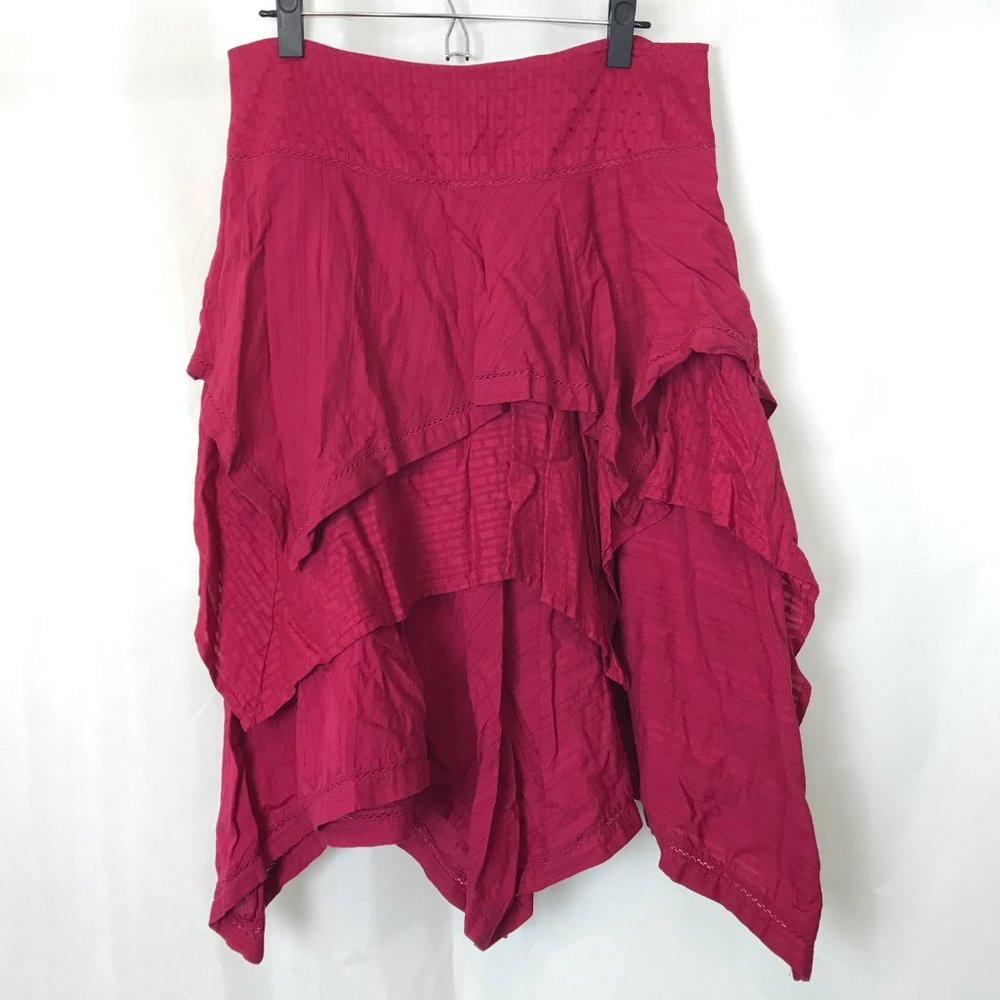 Fantasy Boho Layered Fuchsia Skirt